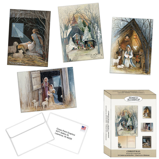 Religious Boxed Christmas Cards, Holy Night, KJV