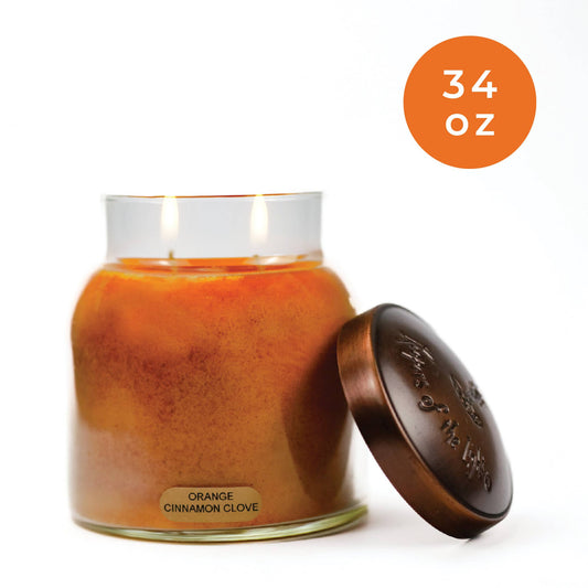 Orange Cinnamon Clove – 34oz Holiday Scented Jar Candle