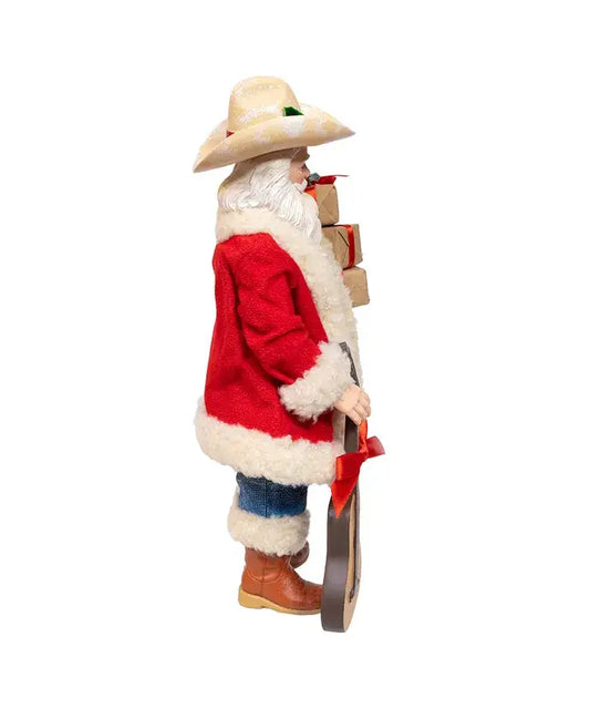 11" Westrn Santa W/Guitar+Gift Boxes