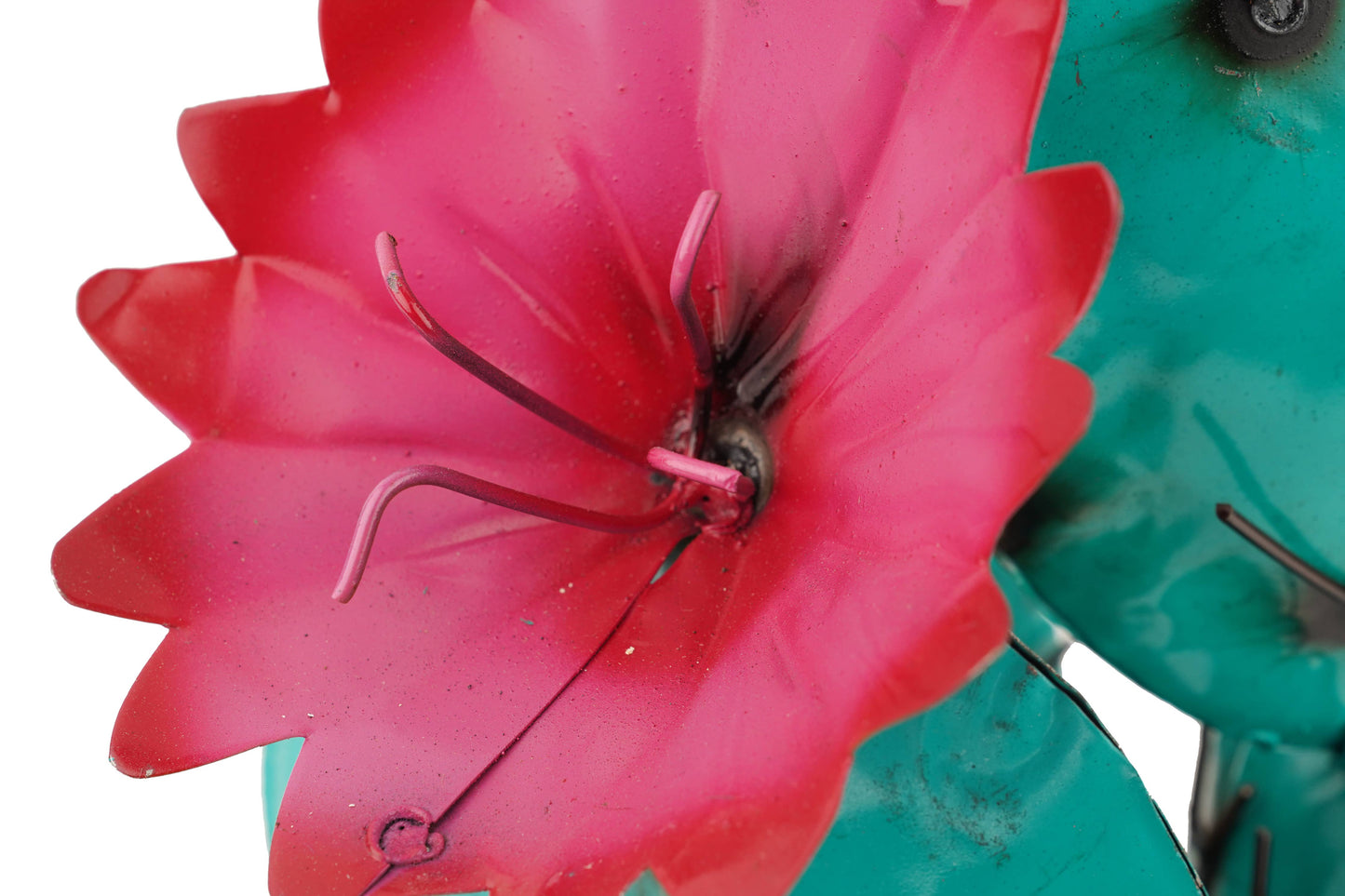 Blooming Metal Prickly Cactus-Garden-Yard Art-8x8x17H inches
