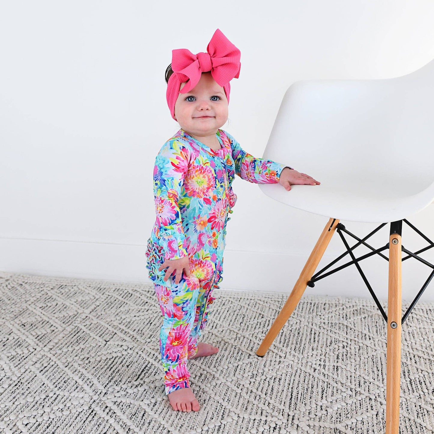 Bianca RUFFLE ZIP Bamboo Floral Sleepies Little