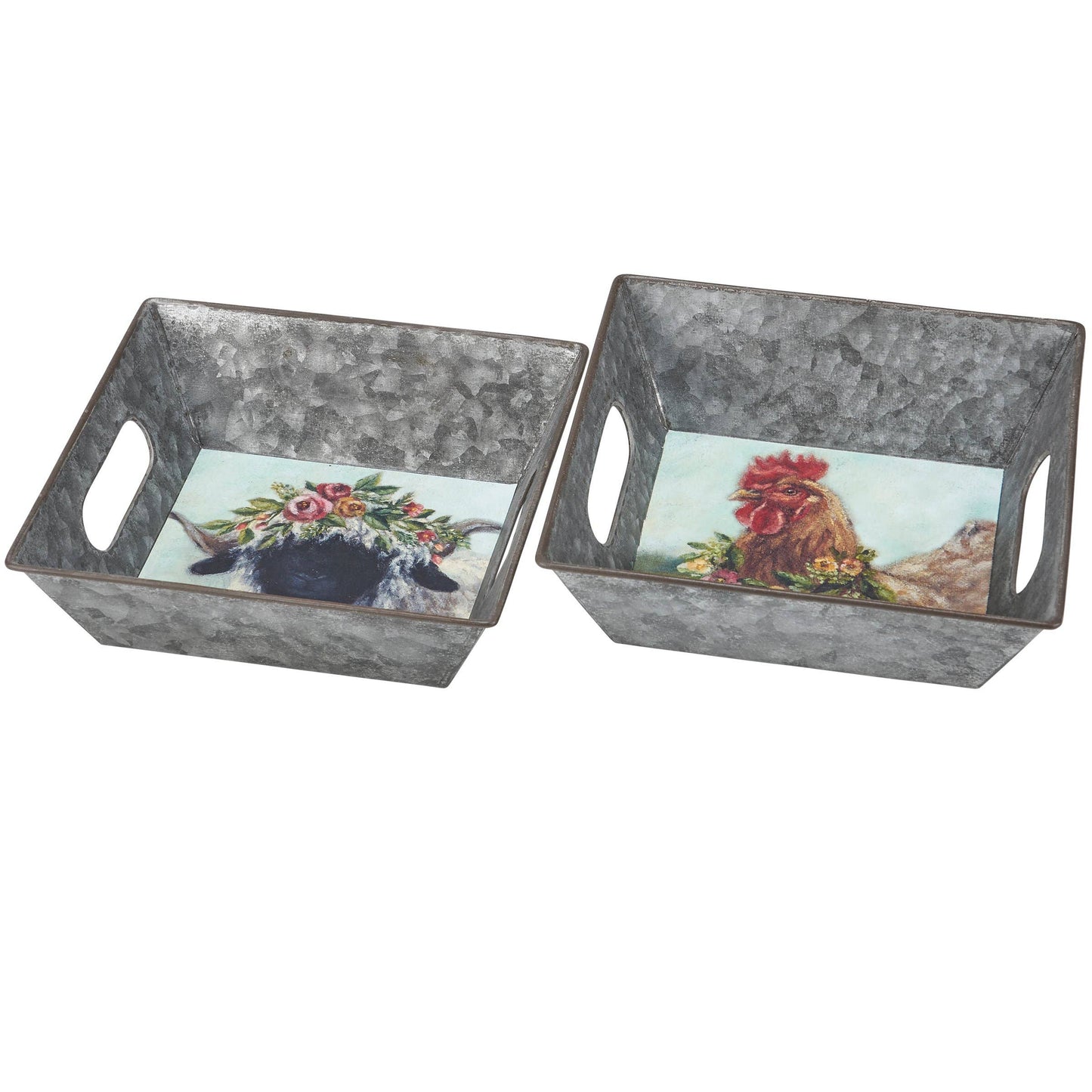 Floral Animal Tray Set