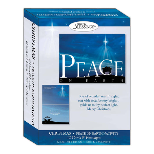 Boxed Christmas Cards -Peace on Earth Nativity, KJV 12 Cards