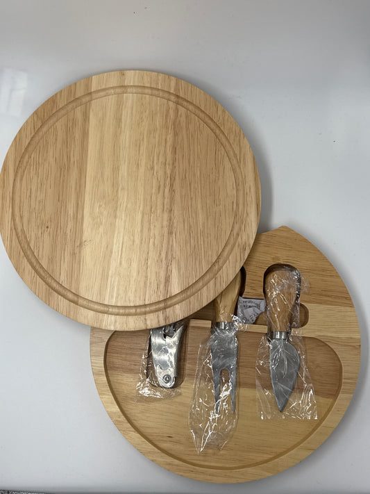 Charcuterie board with utensils