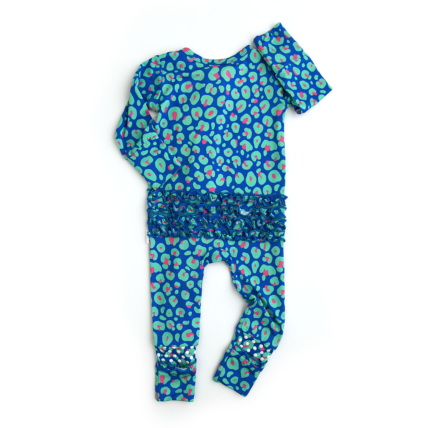 Miley Leopard Ruffle Zip Bamboo Baby Sleepies Little