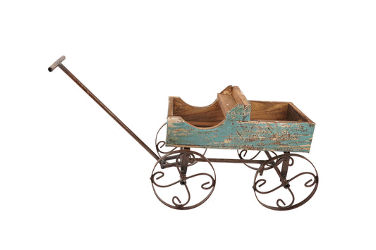 Rustic Wooden Wagon-Garden Planter