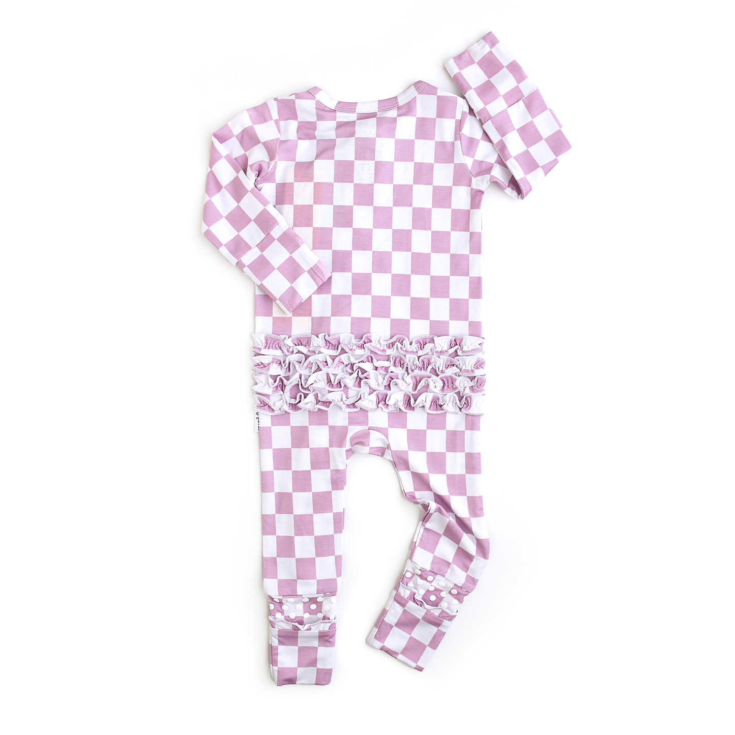 Myla Purple Checks RUFFLE ZIP Bamboo Sleepies Little Outfit