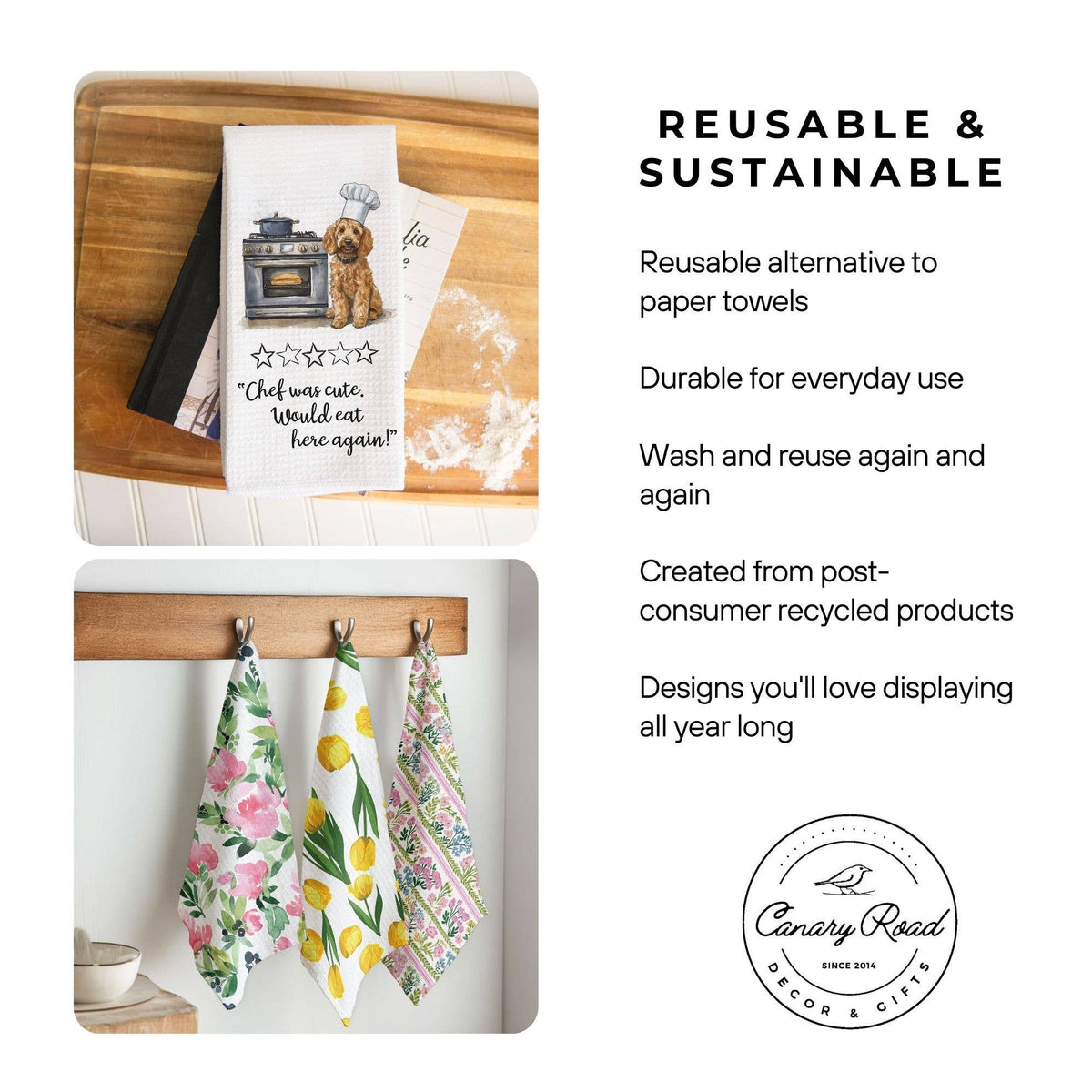 Pumpkin Fall Botanical Floral Autumn Kitchen Towel Waffle