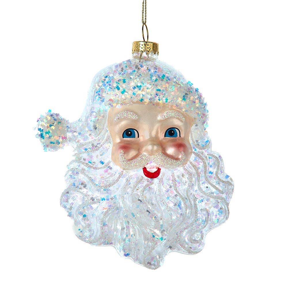 5.5"GLASS SANTA HEAD ORN