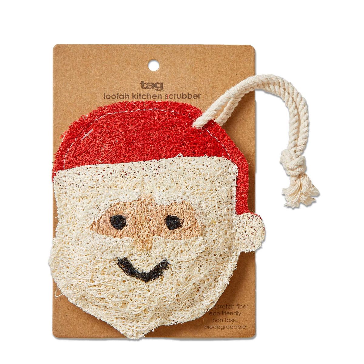 Christmas Santa Loofah Scrubber Red Multi