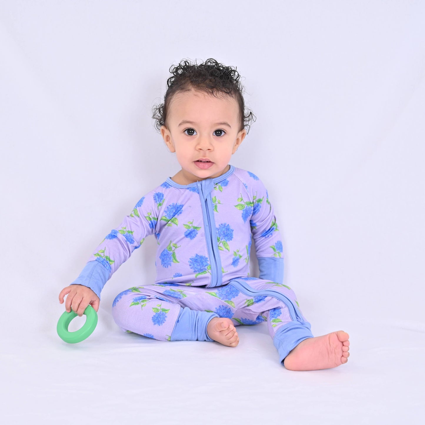 Bamboo Baby Convertible Zipper Pajamas - Hydrangea Floral