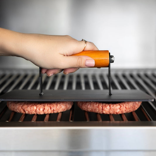 Outset XL Grill Press, With Wood Handle, 8" x 10"