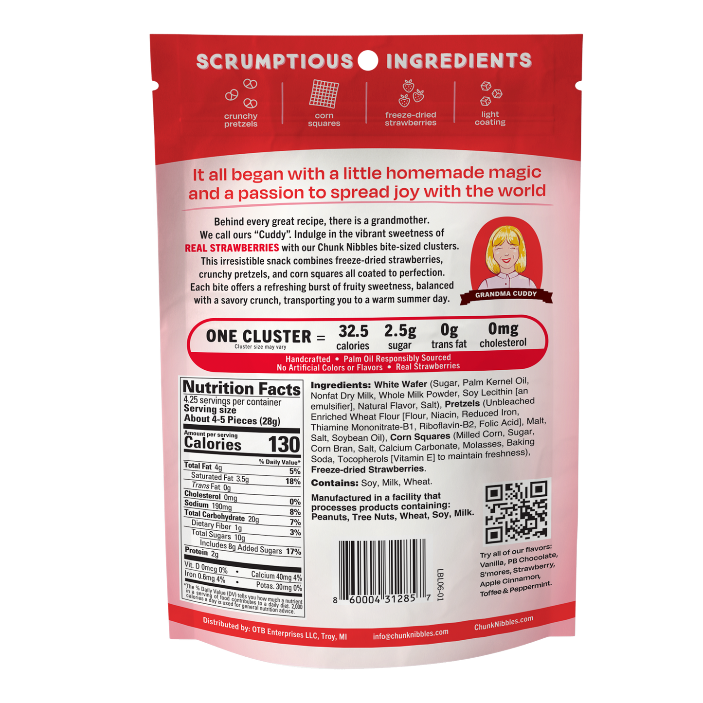 Strawberry Chunk Nibbles 4.25oz Pouch
