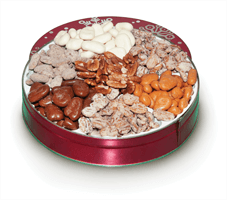 7 Flavor Pecan Sampler in Red Tin  (18oz)
