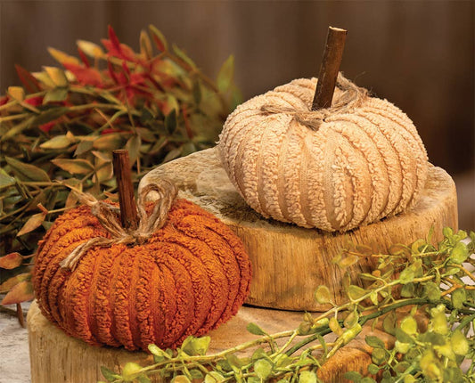 Mini Chenille Pumpkin, 2 Assorted