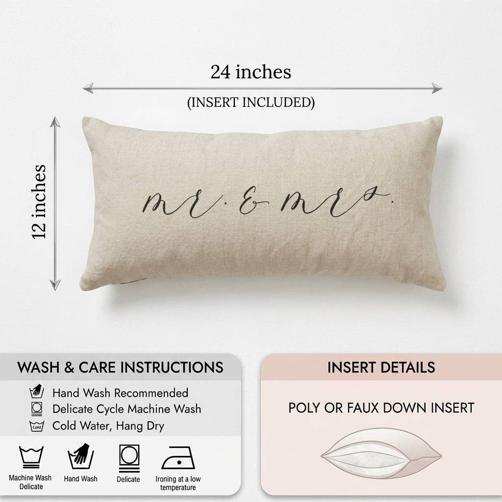 Lumbar Pillows - Mr. & Mrs. | Wedding Gift