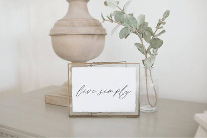 Glass Table Frames & Cards - Live Simply | Housewarming Gift