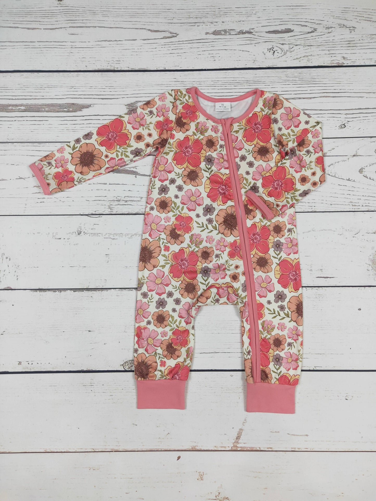 Flower Pink Baby Zip Sleeper