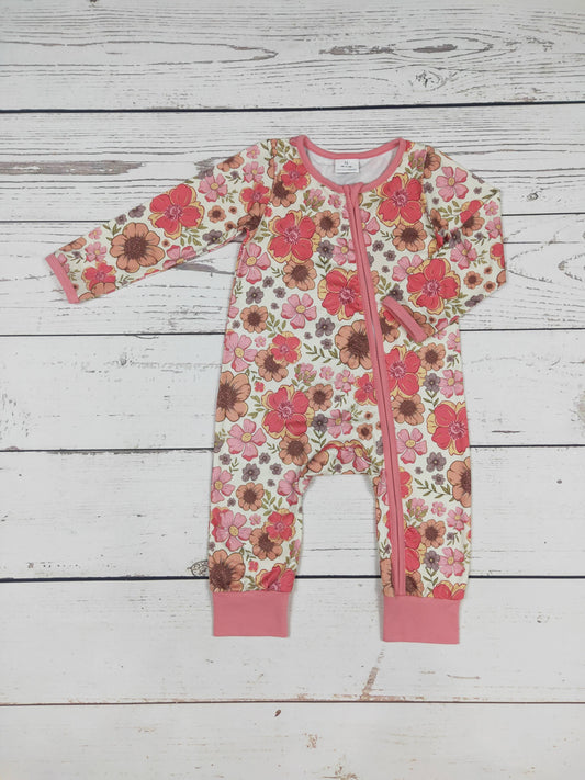 Flower Pink Baby Zip Sleeper