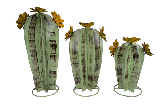 Yuma Metal Cactus-Garden-Desert Decor-Three Sizes-Green-