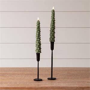 Led Taper Candle - Christmas Tree (Pk/02)