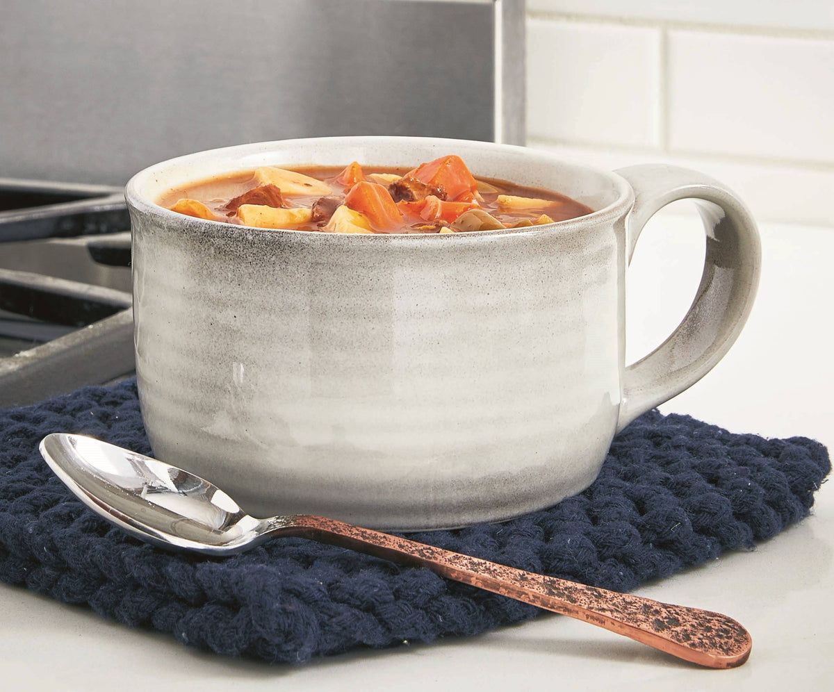 Crochet Trivet Potholder Gray Cotton Everyday