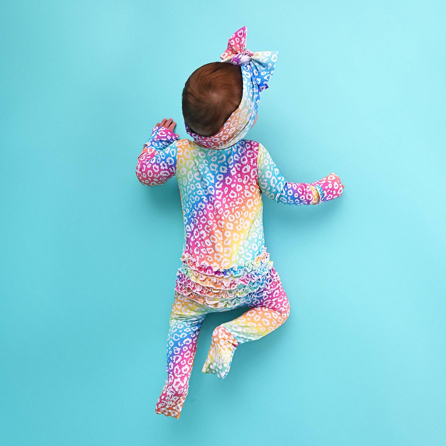 Summer Leopard RUFFLE ZIP Bamboo Sleepies Little Baby