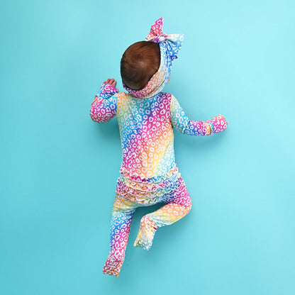 Summer Leopard RUFFLE ZIP Bamboo Sleepies Little Baby