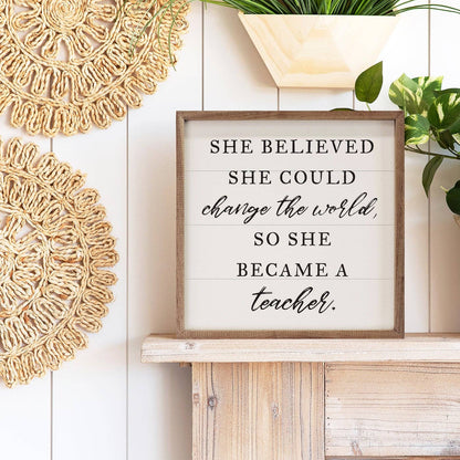 She Became A Teacher White