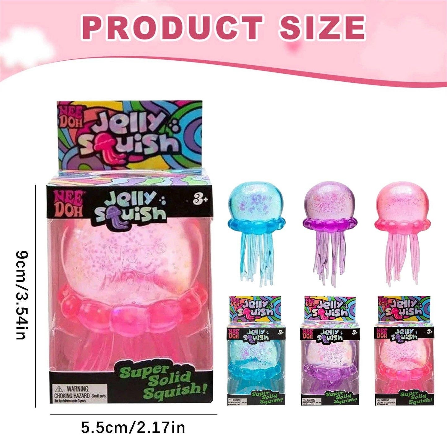 Nice Cube Jellyfish Squishy Sensory Stress Relief Toys in Box Squeeze Fidget Toy