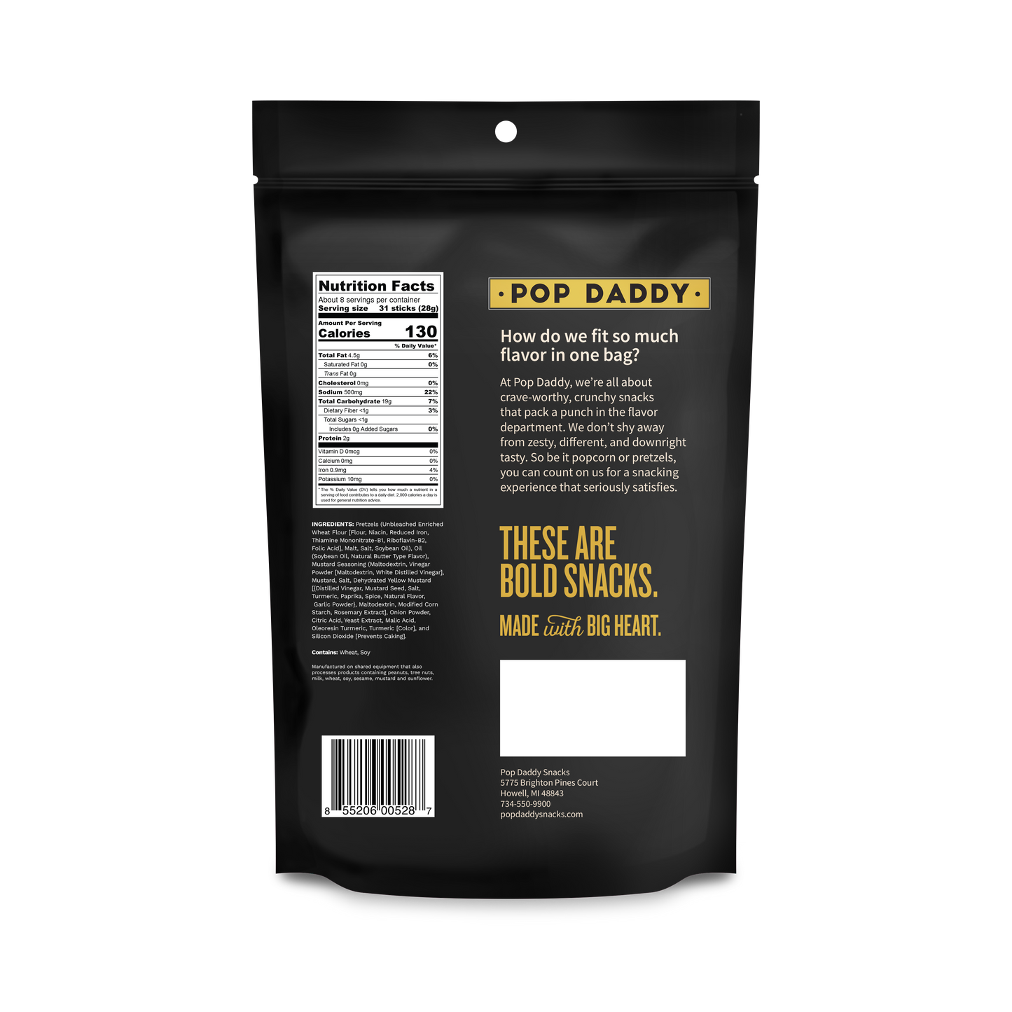 Pop Daddy – Yellow Mustard Seasoned Pretzels 7.5oz