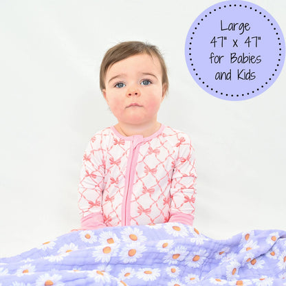 Beautiful Daisy Baby Toddler Muslin Blanket