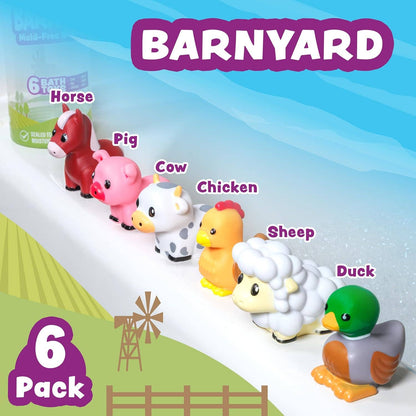 Tub Works® Barnyard™ Mold Free Bath Toys, 6 Pack