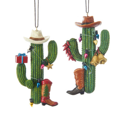 4"WESTERN CACTUS W/BOOT+HAT ORNAMENT