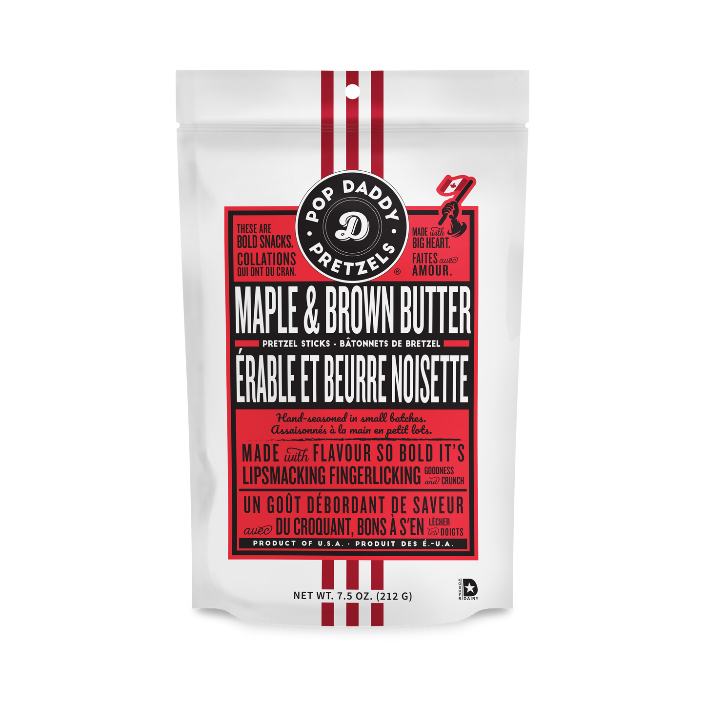 Pop Daddy – Maple & Brown Butter Seasoned Pretzels 7.5oz