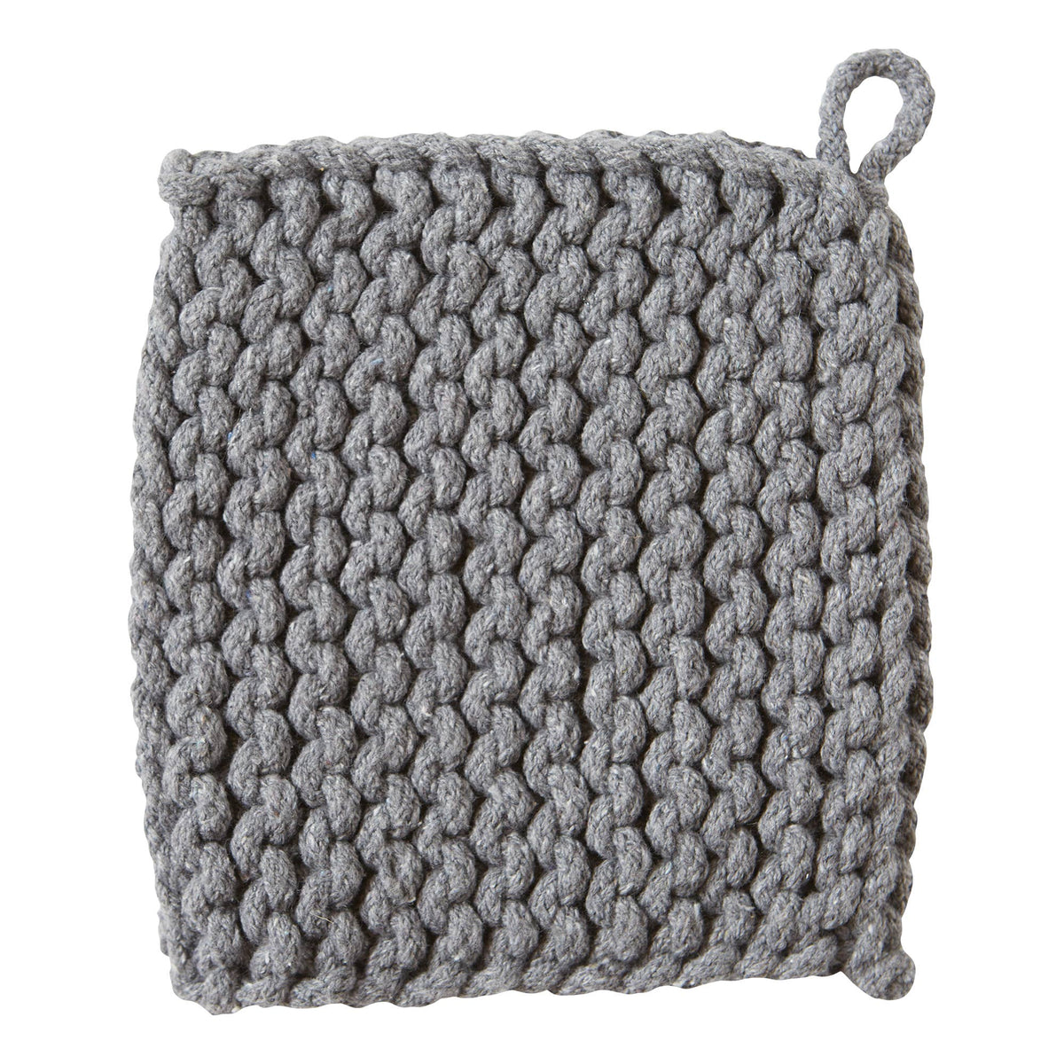 Crochet Trivet Potholder Gray Cotton Everyday