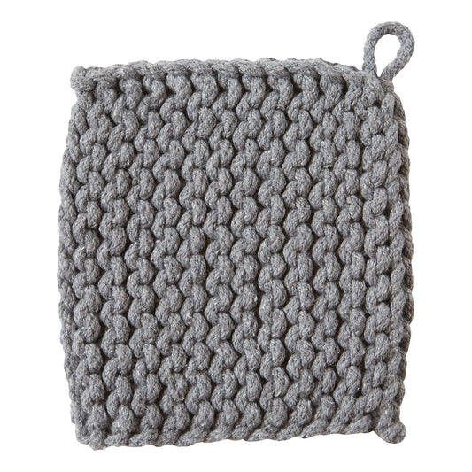 Crochet Trivet Potholder Gray Cotton Everyday