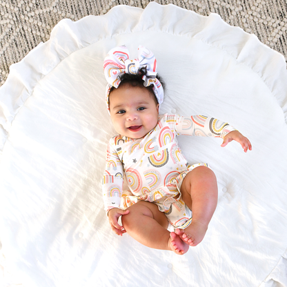 Millie Ruffle Zip Bamboo Rainbow Sleepies Little Toddler