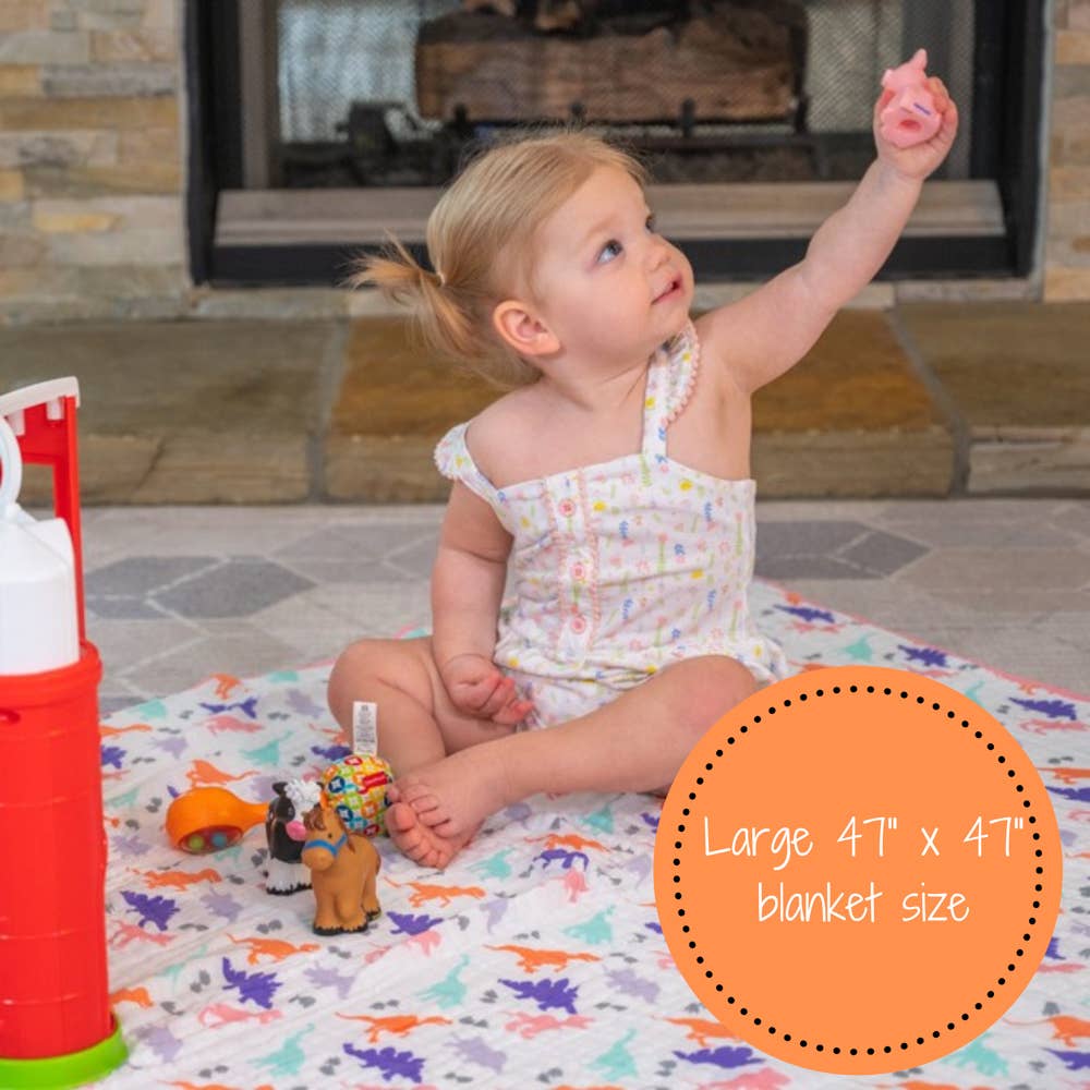 Rawr-Some Girly Baby Toddler Muslin Blanket