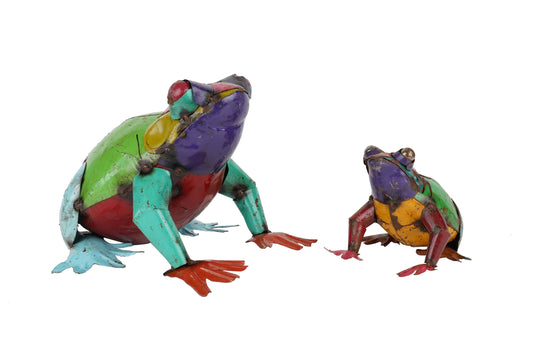 Colorful Metal Frog-Garden-Handmade-Yard Art