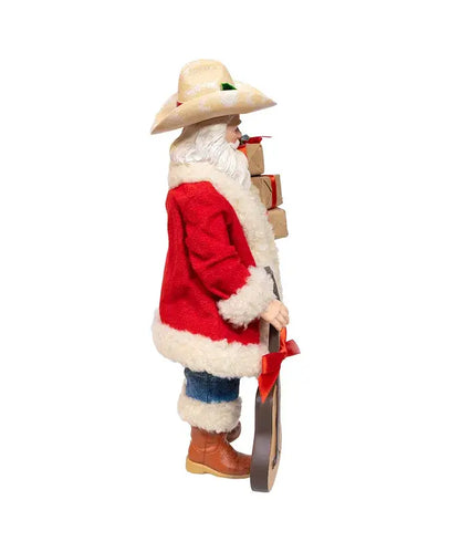 11" Westrn Santa W/Guitar+Gift Boxes