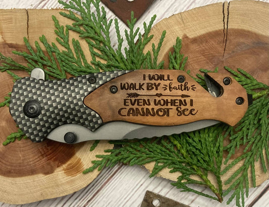 I Will Walk By Faith Knife