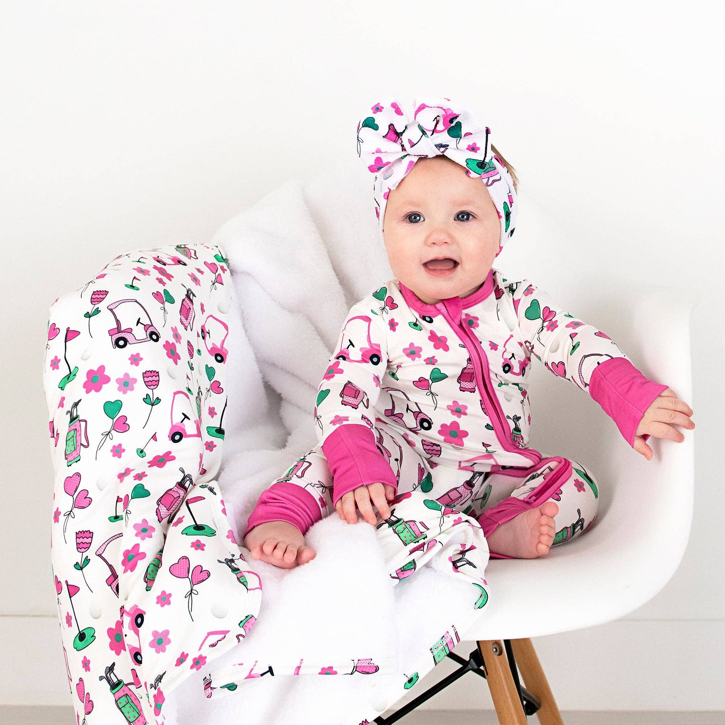 Lexi Pink Golf Zip Pink Kids Bamboo Sleepies Little