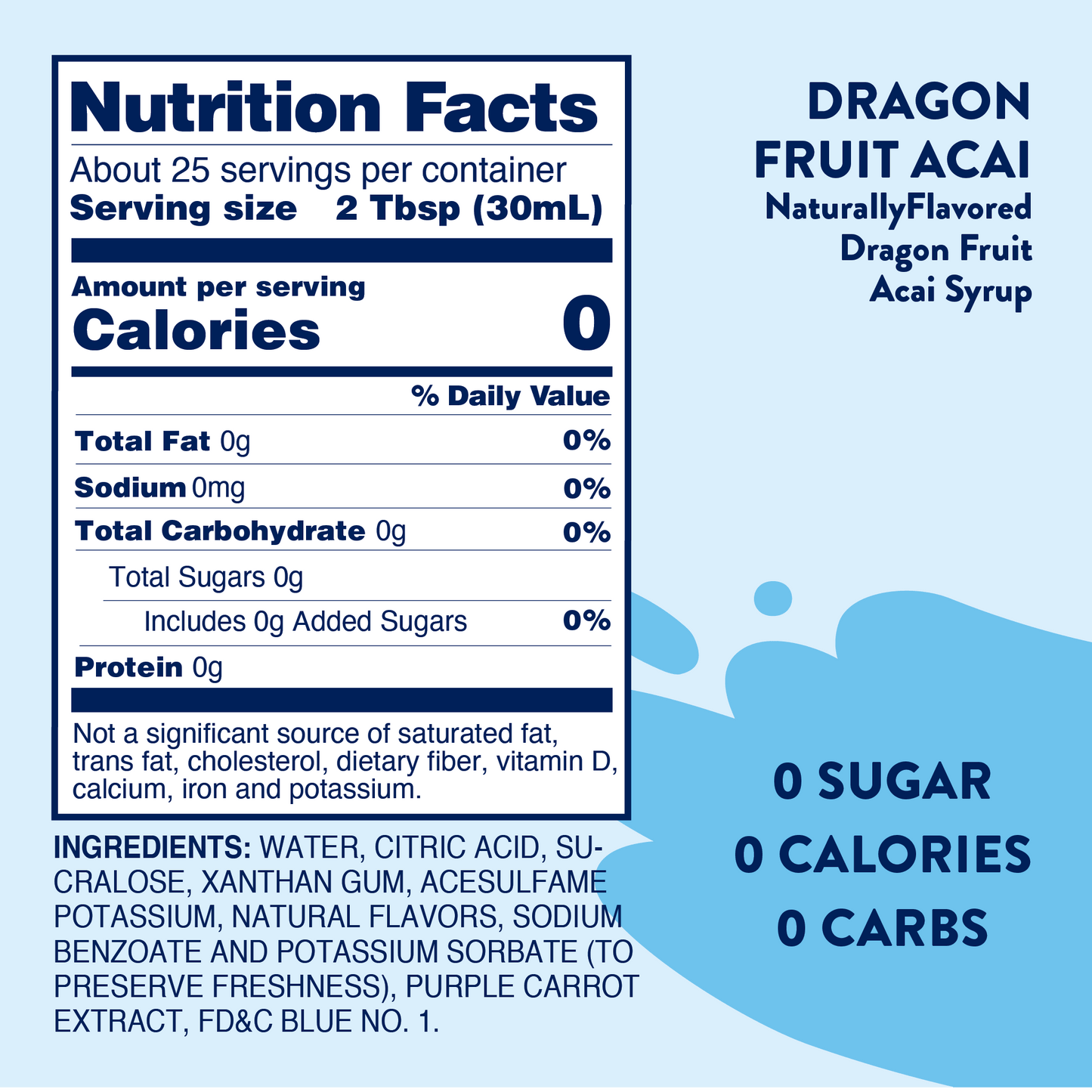 Sugar Free Dragonfruit Acai Flavor Infusion Syrup