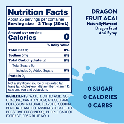 Sugar Free Dragonfruit Acai Flavor Infusion Syrup