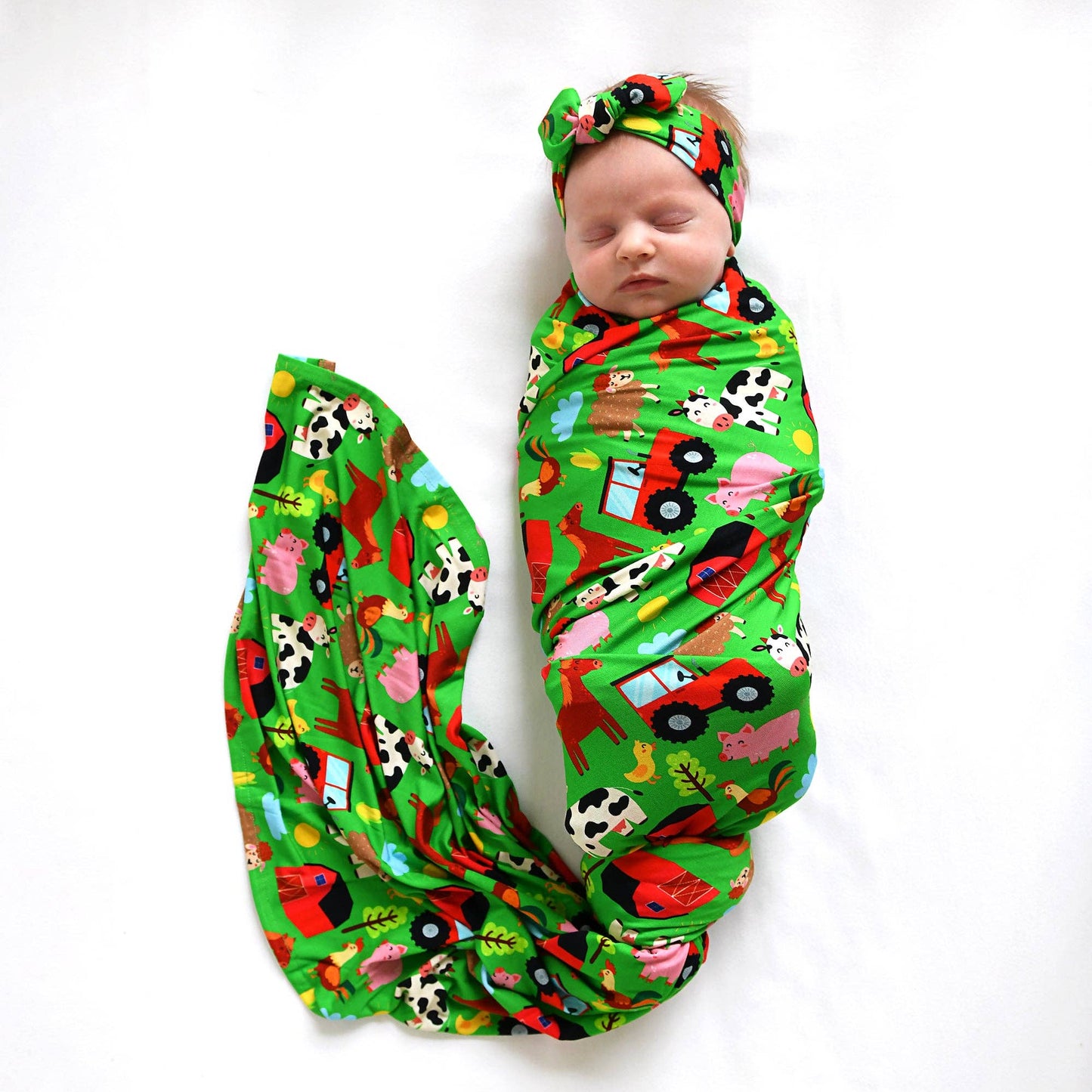 Tanner Swaddle Farm Bamboo Baby Blanket Farm Animals