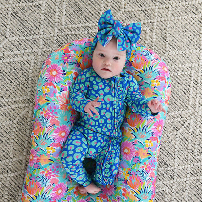 Miley Leopard Ruffle Zip Bamboo Baby Sleepies Little