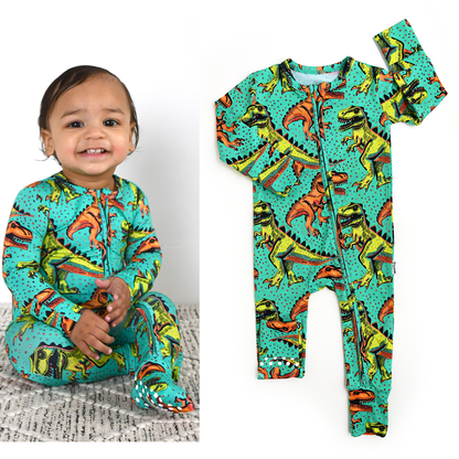 Drew Dino ZIP Bamboo Sleepies Little Baby Two Way Zip