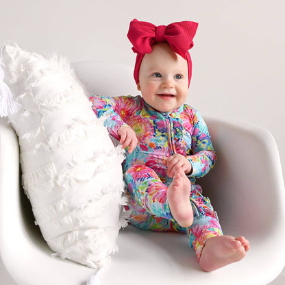 Bianca RUFFLE ZIP Bamboo Floral Sleepies Little