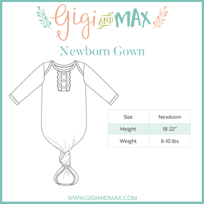 Millie Gown Newborn Outfit Rainbow Bamboo Hospital Outfit